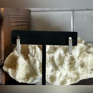 Elegant Stamped s925 Real Diamond Huggie Earrings